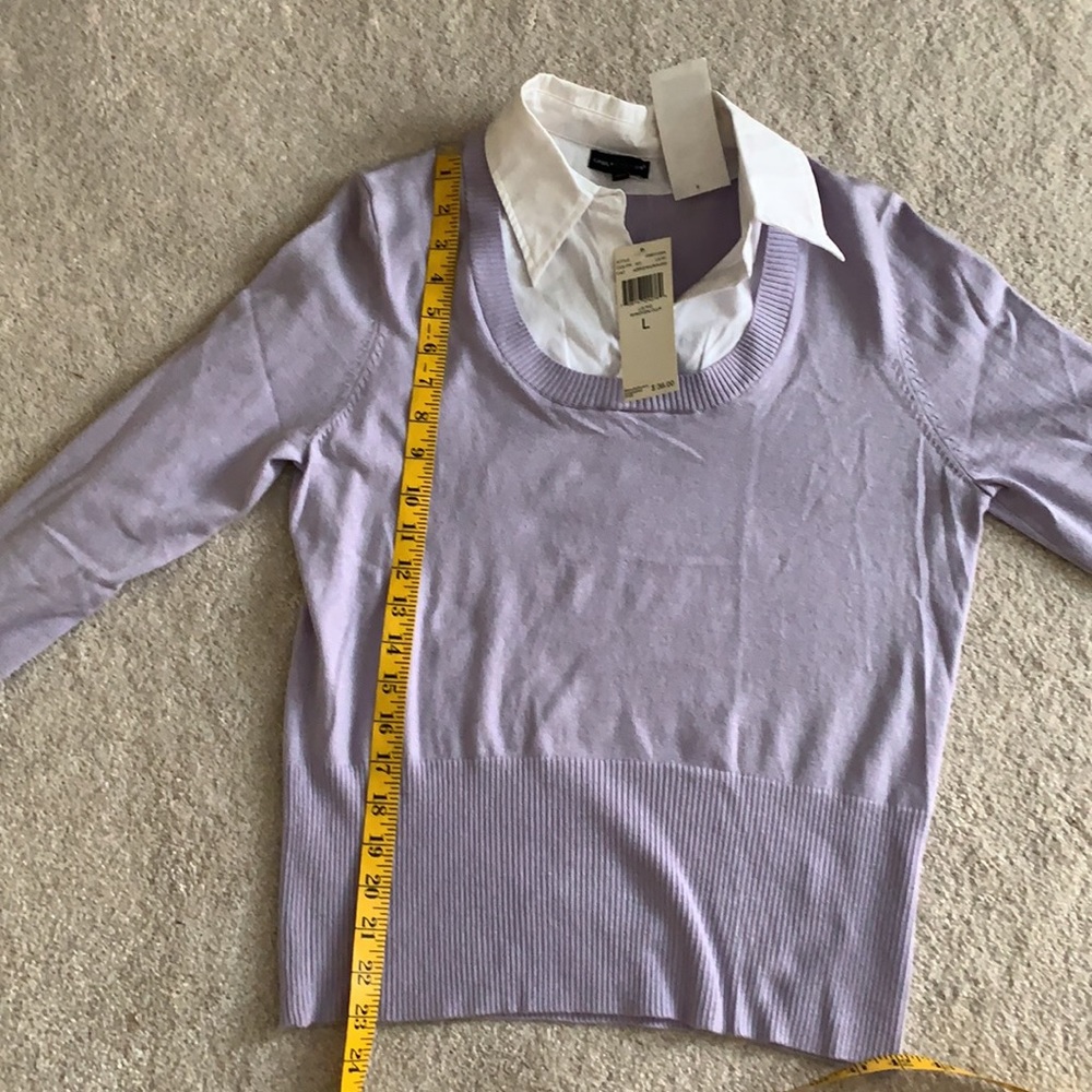 Carolyn Taylor button up/sweater layered look top - Picture 5 of 8